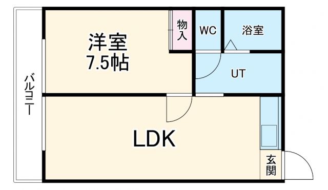 岐阜市石原のアパートの間取り