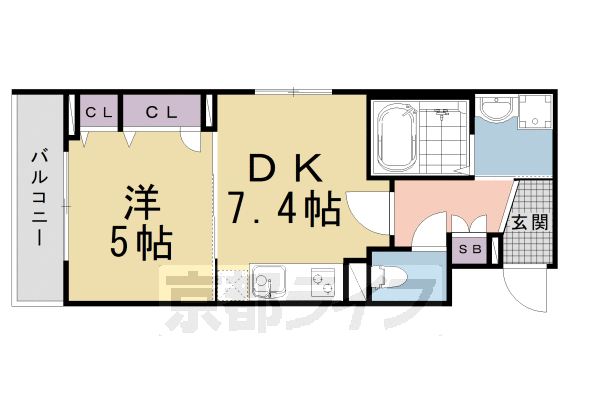 京都市南区西九条横町のマンションの間取り