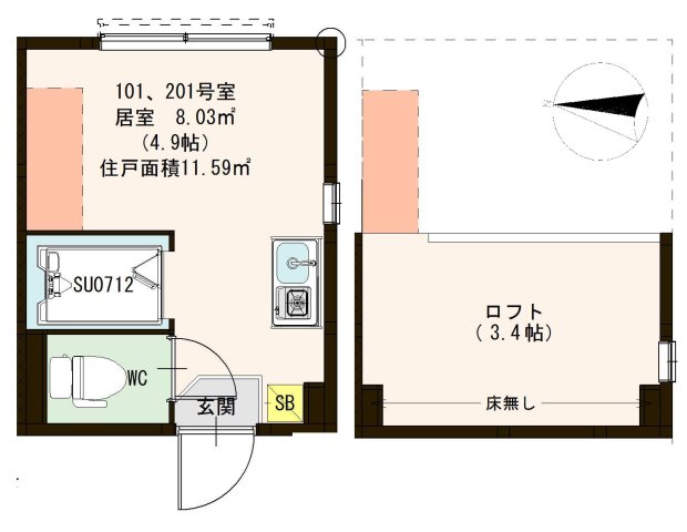 【ハーモニーテラス千住中居町の間取り】