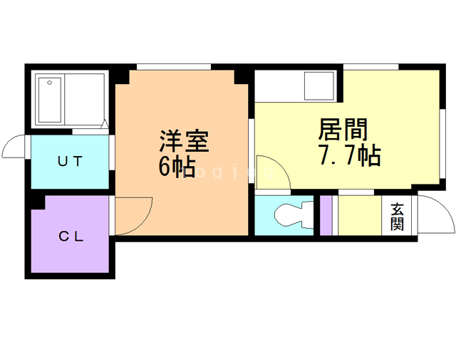 札幌市東区北二十六条東のアパートの間取り