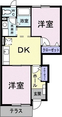 平塚市中里のアパートの間取り