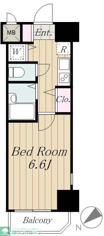 新宿区市谷柳町のマンションの間取り