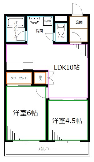 【杉並区本天沼のマンションの間取り】