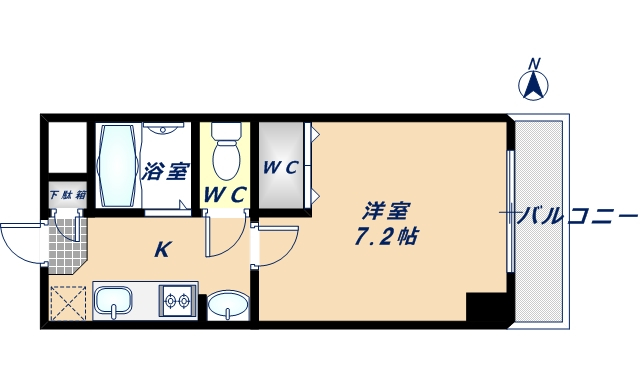 東大阪市荒川のマンションの間取り