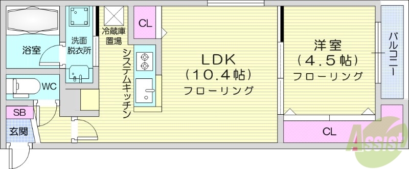 maison Riel学園前の間取り