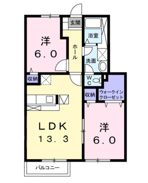 アプリコットＡの間取り