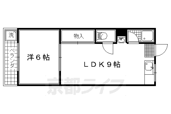 京都市北区大宮西総門口町のアパートの間取り