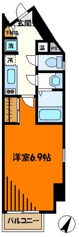 川崎市中原区下小田中のマンションの間取り