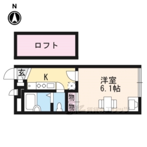 甲賀市水口町東名坂のアパートの間取り