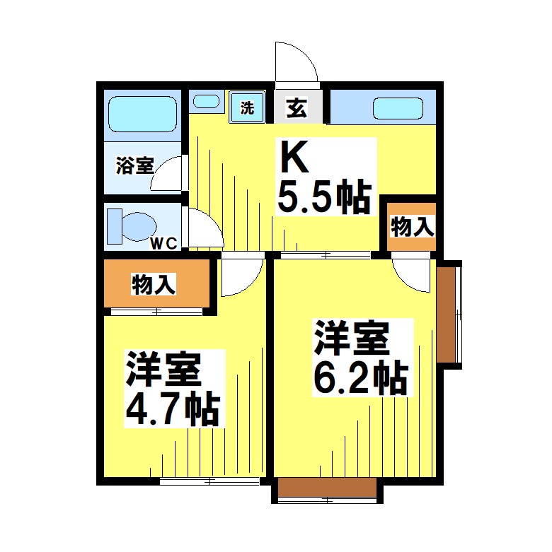 調布市佐須町のアパートの間取り