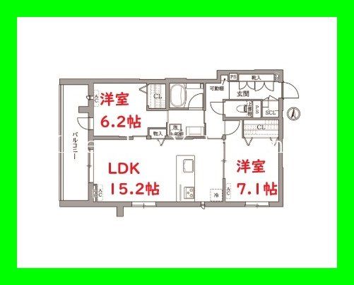 横浜市鶴見区寺谷のマンションの間取り