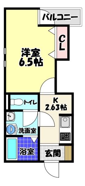 YTSハイツ若松町 PART1の間取り写真