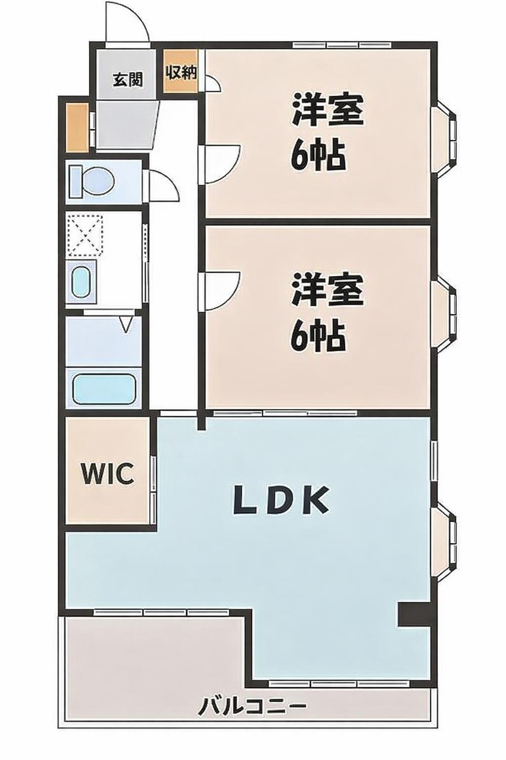 ＪＲ宇都宮線 雀宮駅 徒歩18分 3階建 築35年の間取り写真