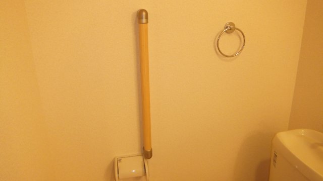 トイレ　転倒防止の手すりが御座います