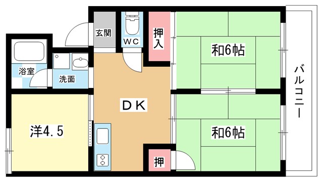 阪急宝塚線 服部天神駅 徒歩25分 3階建 築48年の間取り写真
