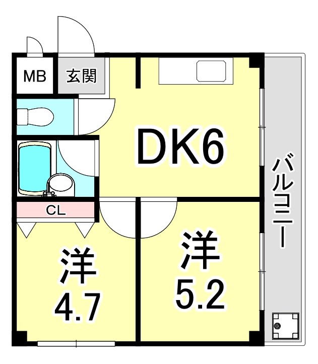 甲子園口マンションの間取り写真