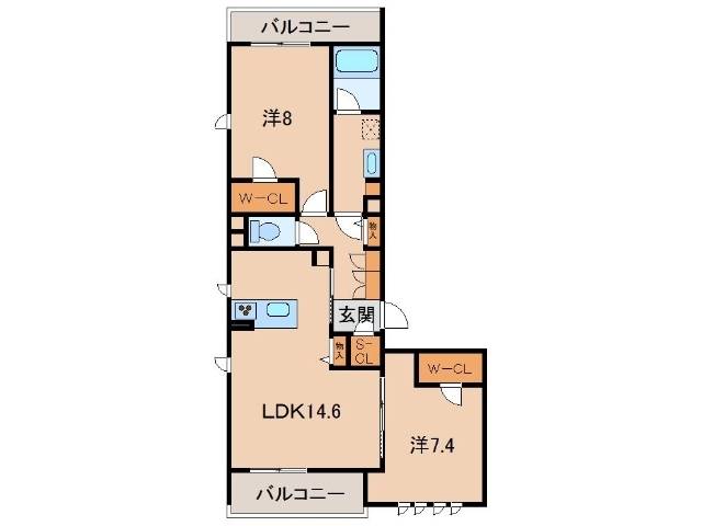 ＪＲ阪和線 和歌山駅 徒歩10分 3階建 築7年の間取り写真