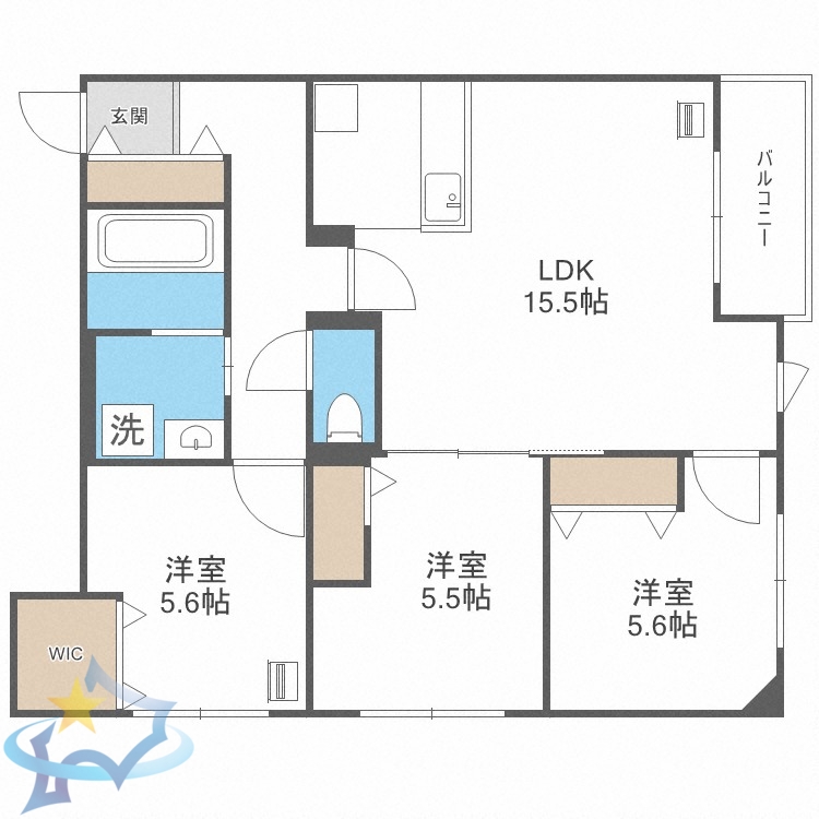 BRAMA南18条の間取り写真