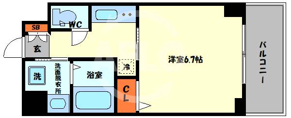 エスリード弁天町南の間取り写真