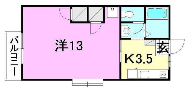 松山市雄郡のアパートの間取り