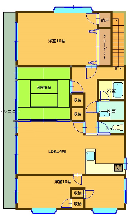 仙台市泉区南光台のマンションの間取り