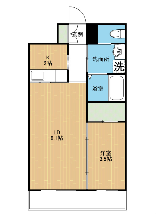 熊本市中央区薬園町のマンションの間取り