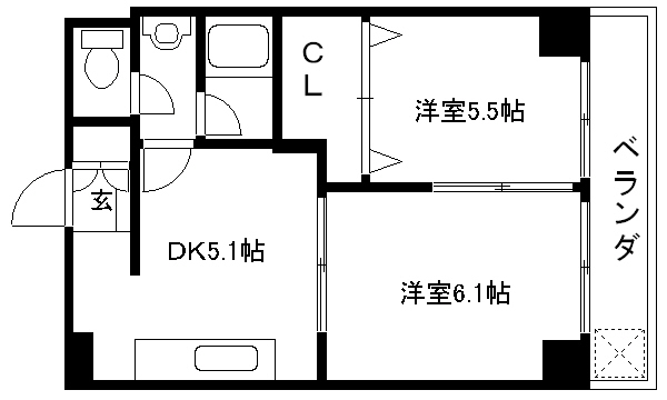 京都市上京区丁子風呂町のマンションの間取り