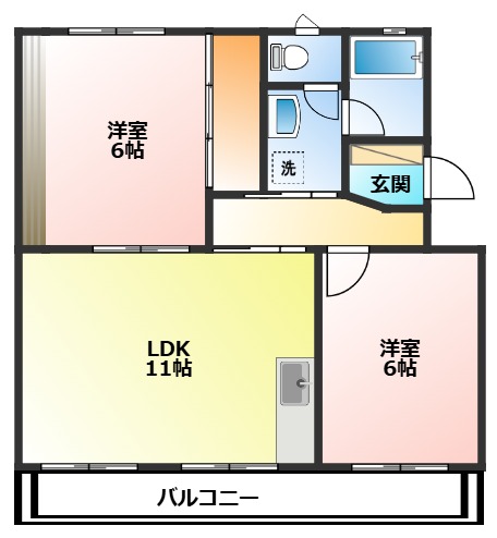 小田原市扇町のマンションの間取り
