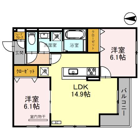 大阪府堺市堺区向陵西町１（アパート）の賃貸物件の間取り