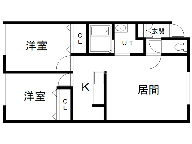 釧路市鳥取北のアパートの間取り