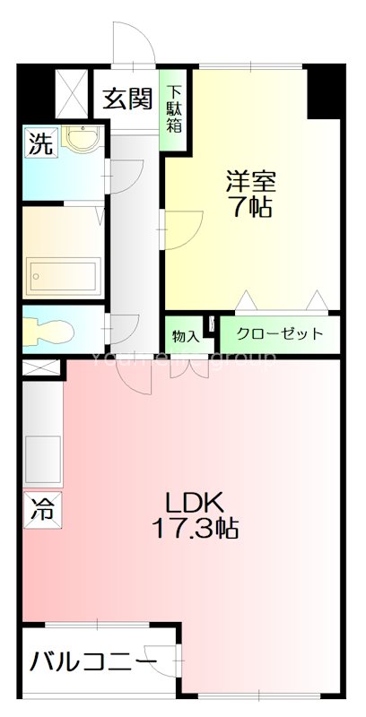 茅ヶ崎市矢畑のマンションの間取り