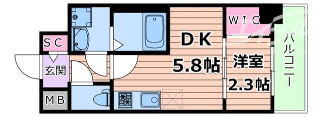 吹田市江坂町のマンションの間取り