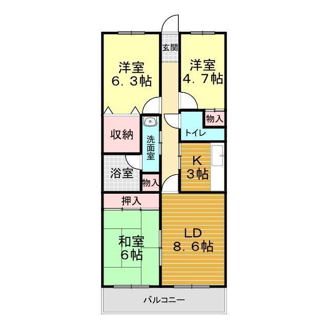 ダイアパレス火の山公園の間取り