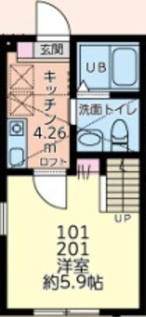 相模原市南区古淵のアパートの間取り