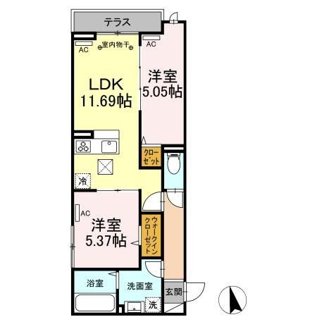 八王子市上野町のアパートの間取り