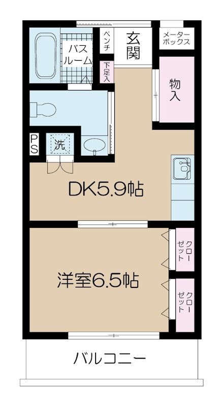 横浜市港北区綱島西のマンションの間取り