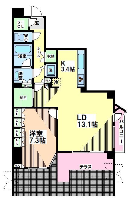 国立市北のマンションの間取り