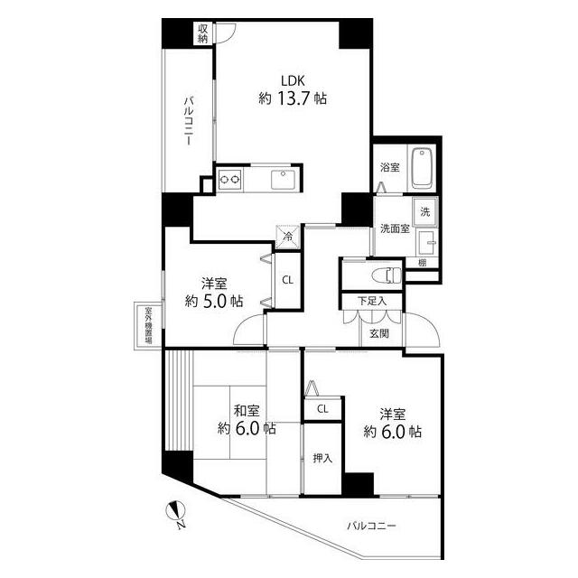 江東区南砂のマンションの間取り