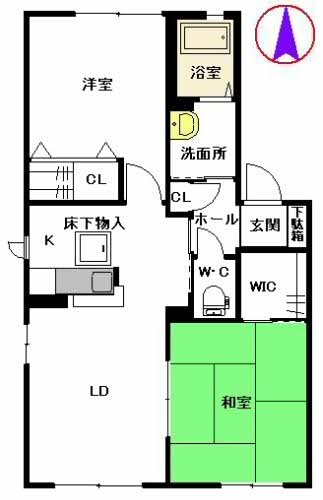 宮若市本城のアパートの間取り