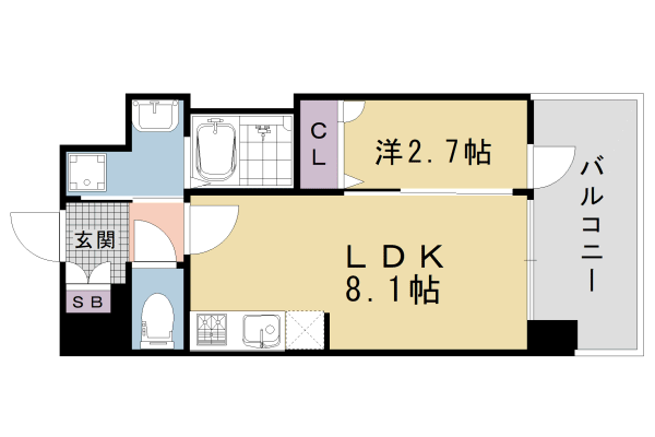 京都市南区上鳥羽勧進橋町のマンションの間取り