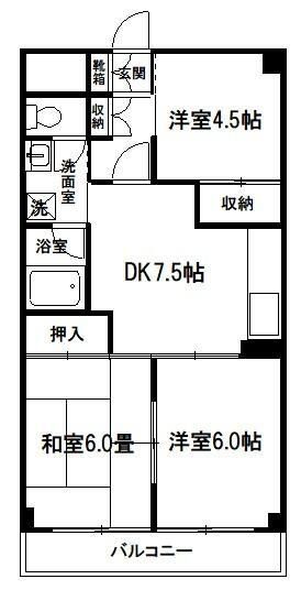 さいたま市大宮区三橋のマンションの間取り