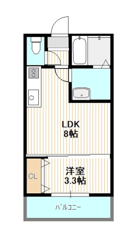 広島市佐伯区五日市のアパートの間取り