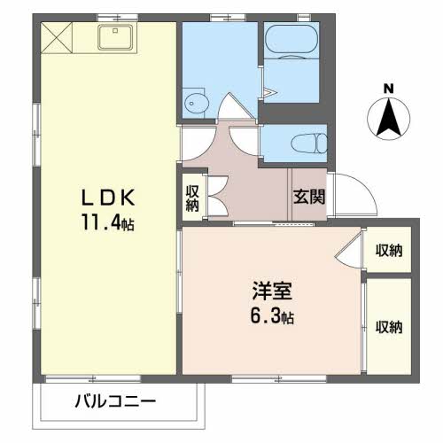 メゾンドシャルムＣ　Sの間取り