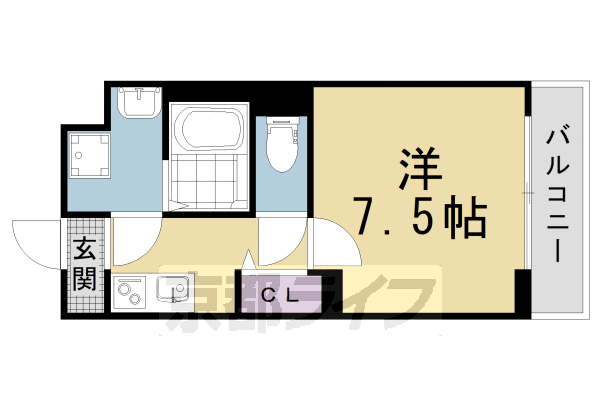 京都市上京区元新在家町のマンションの間取り