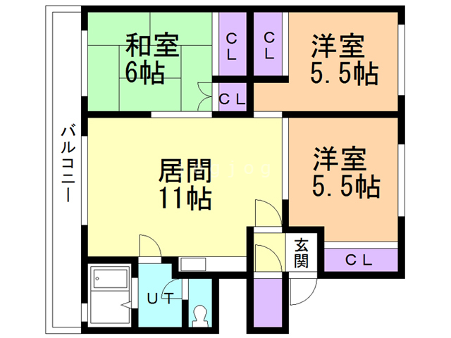 テレパレス藻岩下３４条の間取り