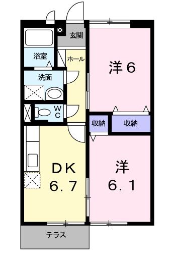 クリスタルハイツ大平の間取り