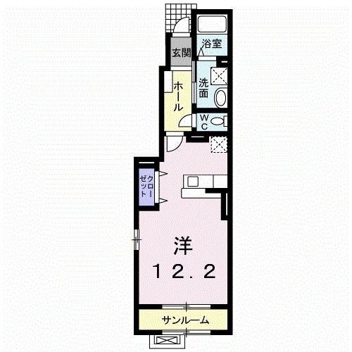 河北郡内灘町字ハマナスのアパートの間取り