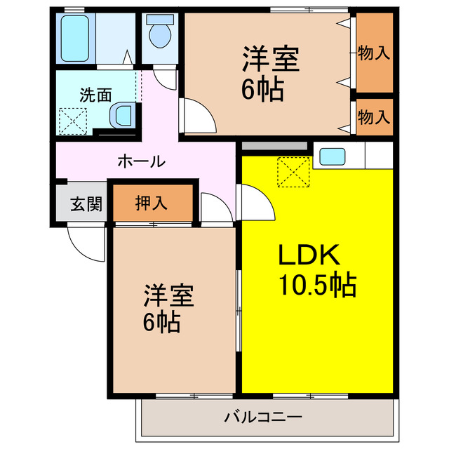 諫早市真崎町のアパートの間取り