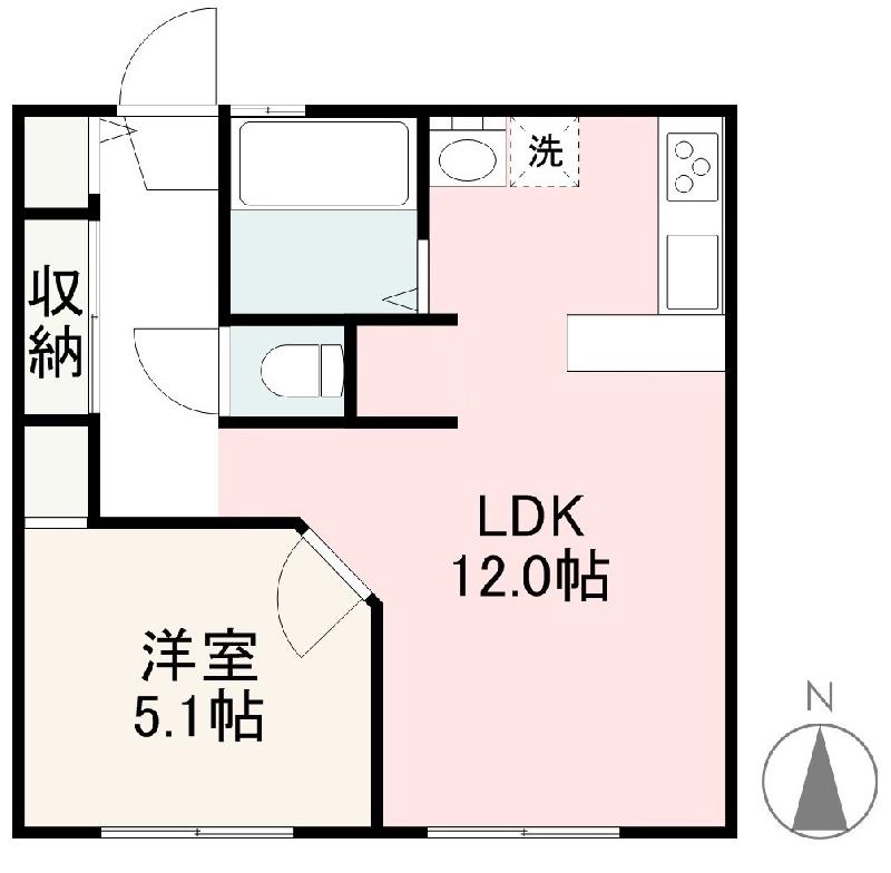 高松市屋島西町のアパートの間取り