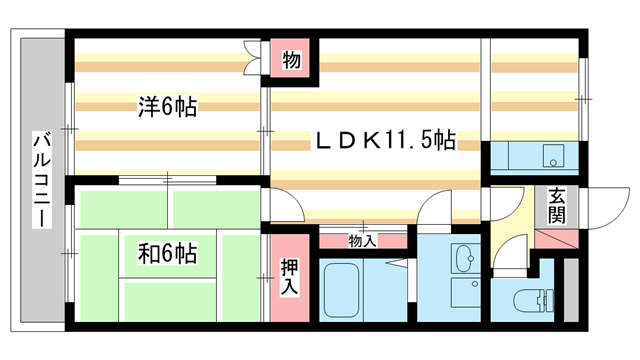 木津川市州見台のマンションの間取り